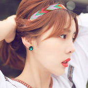 ヘアバンド ヘッドバンド レディース 女性 ヘアアクセサリー ファッション雑貨 ゴム 総柄 カラフル レインボー ブルー ブラウン オレンジ かわいい キュート ボヘミアン調 おしゃれ クール かっこいい 民族風