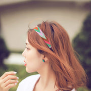 ヘアバンド ヘッドバンド レディース 女性 ヘアアクセサリー ファッション雑貨 ゴム 総柄 カラフル レインボー ブルー ブラウン オレンジ かわいい キュート ボヘミアン調 おしゃれ クール かっこいい 民族風