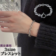 ブレスレット マンテルブレスレット チェーンブレスレット メンズ レディース 男女兼用 アクセサリー シルバーカラー クール お揃い おしゃれ プレゼント ギフト
