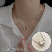 ネックレス アクセサリー レディース 女性用 ハートモチーフ 小ぶり 立体 かわいい おしゃれ シンプル ギフト 記念日 誕生日 プレゼント 贈り物 ファッション小物 婦人用