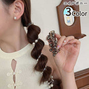 コイルポニー コイルアップポニー ヘアゴム レディース ヘアアクセサリー パール調 ポニーテール くるくる かわいい おしゃれ きれいめ ヘアアレンジ
