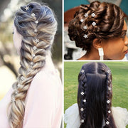 ヘアクリップ 20個セット ヘアアクセサリー 髪飾り レディース 女性 重ね付け フラワー フェイクパール ラインストーン 花 かわいい 華やか 上品 きれいめ おしゃれ パーティ お呼ばれ フォーマル 発表会 白 紫 ピンク 緑 黄