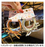 ヘアゴム リングゴム 6本セット キッズ レディース 髪飾り 髪留め ヘアアクセサリー ヘアアレンジ まとめ髪 細め 2連 リボン結び目