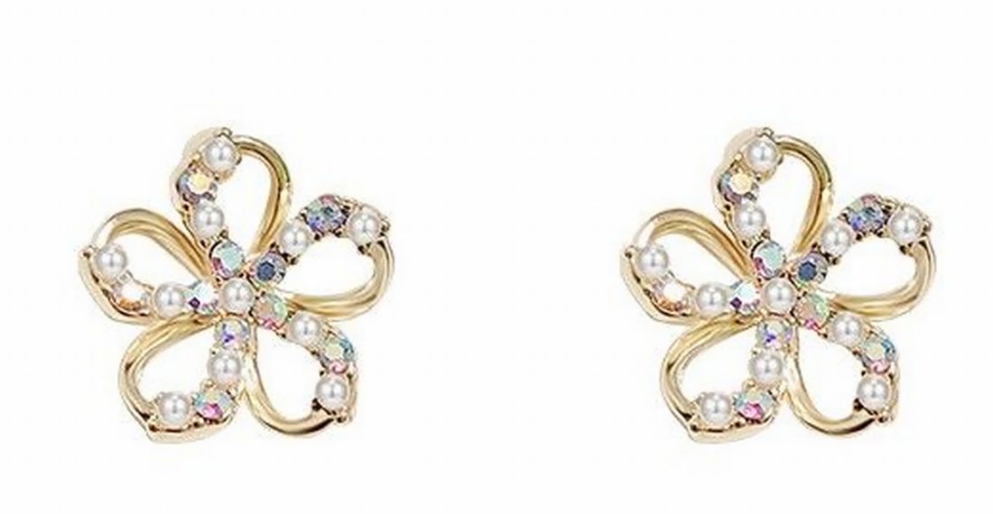 スタッドピアス アクセサリー レディース 女性用 ファッション小物 フェイクパール ラインストーン フラワーモチーフ 花 おしゃれ かわいい 上品 エレガント プレゼント ギフト 誕生日 記念日