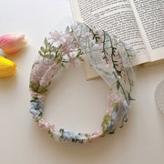 ヘアバンド ヘッドバンド レディース 女性 ヘアアクセサリー 髪飾り レース 刺繍 花柄 透け感 シアー シースルー まとめ髪 ヘアアレンジ お洒落 可愛い お出かけ 普段使い 婦人