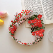 ヘアバンド ヘッドバンド レディース 女性 ヘアアクセサリー 髪飾り レース 刺繍 花柄 透け感 シアー シースルー まとめ髪 ヘアアレンジ お洒落 可愛い お出かけ 普段使い 婦人