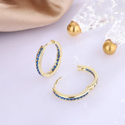 フープピアス レディース サークル リングタイプ 女性用 アクセサリー ラインストーン ゴールドカラー 上品 華やか エレガント キラキラ 耳飾り キャッチ不要 おしゃれ かわいい キュート プレゼント 婦人 オフィス OL 会社 パーティー 2次会 結婚式 カジュアル 普段使い 誕生日 プレゼント ギフト 贈り物 記念日 お出かけ 婦人用 ファッション小物 ホワイト 白 ブラック 黒 ブルー 青
