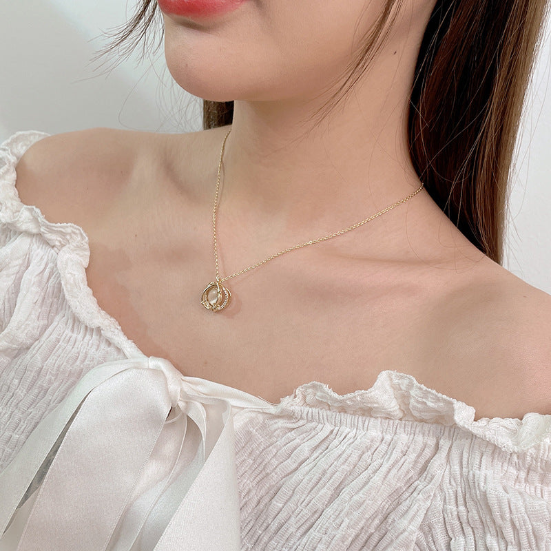 ネックレス ペンダント レディース アクセサリー ラインストーン キャッツアイ風 商品画像2