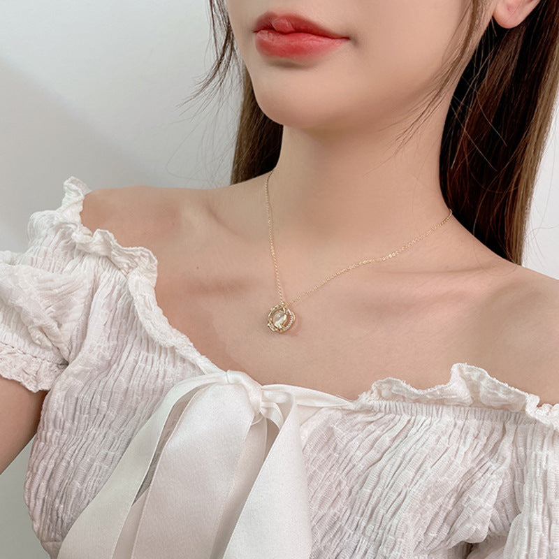 ネックレス ペンダント レディース アクセサリー ラインストーン キャッツアイ風 商品画像3