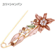 ピンブローチ レディース 女性用 アクセサリー ラペルピン キルトピン 安全ピン ラインストーン フラワー 花 蝶 飾り付き おしゃれ 上品 結婚