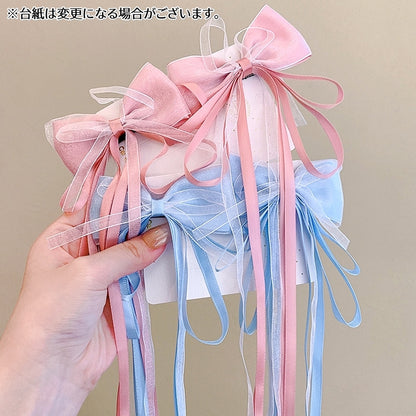 リボンヘアクリップセット 同色2個セット 編み込み 三つ編み ヘアアクセサリー プリンセス 商品画像3