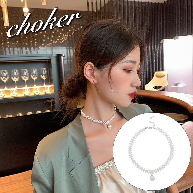 チョーカー ネックレス レディース 女性 アクセサリー パール調 フェイクパール 華やか おしゃれ 大人可愛い 首飾り ブライダル パーティ ギフト プレゼント ファッション小物
