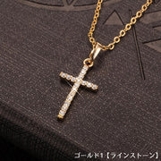 ネックレス ペンダント レディース アクセサリー 揺れる 十字架 クロス ラインストーン チェーン ゴールドカラー シルバーカラー