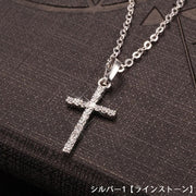 ネックレス ペンダント レディース アクセサリー 揺れる 十字架 クロス ラインストーン チェーン ゴールドカラー シルバーカラー
