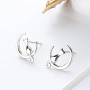 ピアス 両耳用 スタッドピアス アクセサリー レディース 女性 猫 ネコ 月 おしゃれ かわいい ギフト プレゼント 贈り物 ファッション雑貨