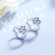ピアス フープピアス リングピアス レディース 女性 アクセサリー 耳飾り ラインストーン 肉球 シルバーカラー 可愛い おしゃれ 誕生日 記念日 プレゼント 贈り物 ギフト