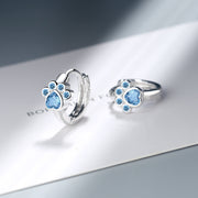 ピアス フープピアス リングピアス レディース 女性 アクセサリー 耳飾り ラインストーン 肉球 シルバーカラー 可愛い おしゃれ 誕生日 記念日 プレゼント 贈り物 ギフト