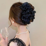 バンスクリップ ヘアクリップ レディース 女性 ヘアアクセサリー 髪飾り 髪留め まとめ髪 ヘアアレンジ ラインストーン 大きめ 存在感 華やか 豪華 エレガント かわいい
