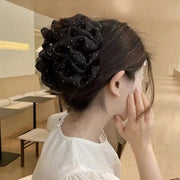 バンスクリップ ヘアクリップ レディース 女性 ヘアアクセサリー 髪飾り 髪留め まとめ髪 ヘアアレンジ ラインストーン 大きめ 存在感 華やか 豪華 エレガント かわいい