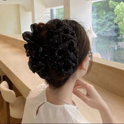 バンスクリップ ヘアクリップ レディース 女性 ヘアアクセサリー 髪飾り 髪留め まとめ髪 ヘアアレンジ ラインストーン 大きめ 存在感 華やか 豪華 エレガント かわいい