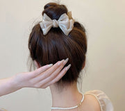 バンスクリップ ヘアクリップ リボン ヘアアクセサリー レディース まとめ髪 ヘアアレンジ 髪留め 髪飾り おしゃれ かわいい ガーリー キュート 豪華