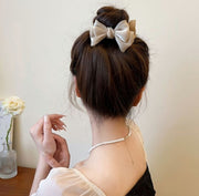 バンスクリップ ヘアクリップ リボン ヘアアクセサリー レディース まとめ髪 ヘアアレンジ 髪留め 髪飾り おしゃれ かわいい ガーリー キュート 豪華