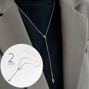 ラリエット ネックレス レディース 女性 アクセサリー 首飾り ロング Y字 ねじり シンプル おしゃれ 上品 大人可愛い ファッション小物 婦人