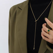 ラリエット ネックレス レディース 女性 アクセサリー 首飾り ロング Y字 ねじり シンプル おしゃれ 上品 大人可愛い ファッション小物 婦人