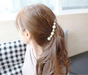 バナナクリップ ヘアクリップ ヘアアクセサリー レディース 女性 婦人 髪留め 髪飾り ヘアアレンジ フェイクパール ラインストーン かわいい おしゃれ キュート ガーリー 上品 きれいめ 黒 茶