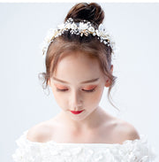 ヘアアクセサリー カチューシャ ヘッドドレス リボン 子供用 キッズ 女の子 花 フラワー フェイクパール 髪飾り ウェディング 結婚式 ブライダル 発表会 ドレスコーデ きれいめ 華やか 上品 おしゃれ かわいい パーティー フォーマル お呼ばれ 花冠風 女児 女子 ガールズ