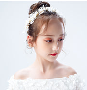 ヘアアクセサリー カチューシャ ヘッドドレス リボン 子供用 キッズ 女の子 花 フラワー フェイクパール 髪飾り ウェディング 結婚式 ブライダル 発表会 ドレスコーデ きれいめ 華やか 上品 おしゃれ かわいい パーティー フォーマル お呼ばれ 花冠風 女児 女子 ガールズ
