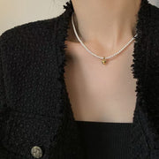 ネックレス チョーカー レディース 女性 婦人 アクセサリー ハート フェイクパール パール調お洒落 上品 可愛い かわいい キュート 普段使い お出かけ デート プレゼント ギフト ファッション小物