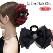 ヘアクリップ レディース 女性 ヘアアクセサリー 髪飾り 髪留め リボン 大きめ キラキラ ラメ入り かわいい おしゃれ