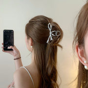 バンスクリップ クロウクリップ ヘアクリップ レディース メタル調 女性 ヘアアクセサリー 髪飾り まとめ髪 リボン シンプル  ヘアアレンジ かわいい おしゃれ お出かけ 婦人 大人 仕事 ビジネス