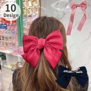 バレッタ ヘアアクセサリー レディース 髪留め 髪飾り まとめ髪 ヘアアレンジ リボン サテン調 フェミニン かわいい オフィス 通勤 通学 大人女子 女性用