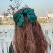 バレッタ ヘアアクセサリー レディース 髪留め 髪飾り まとめ髪 ヘアアレンジ リボン サテン調 フェミニン かわいい オフィス 通勤 通学 大人女子 女性用
