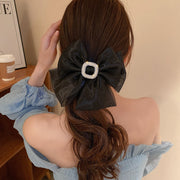 ヘアクリップ レディース 女性 ヘアアクセサリー  髪留め 髪飾り まとめ髪 リボン レース 透け感 大きめ ヘアアレンジ かわいい おしゃれ