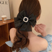 ヘアクリップ レディース 女性 ヘアアクセサリー  髪留め 髪飾り まとめ髪 リボン レース 透け感 大きめ ヘアアレンジ かわいい おしゃれ