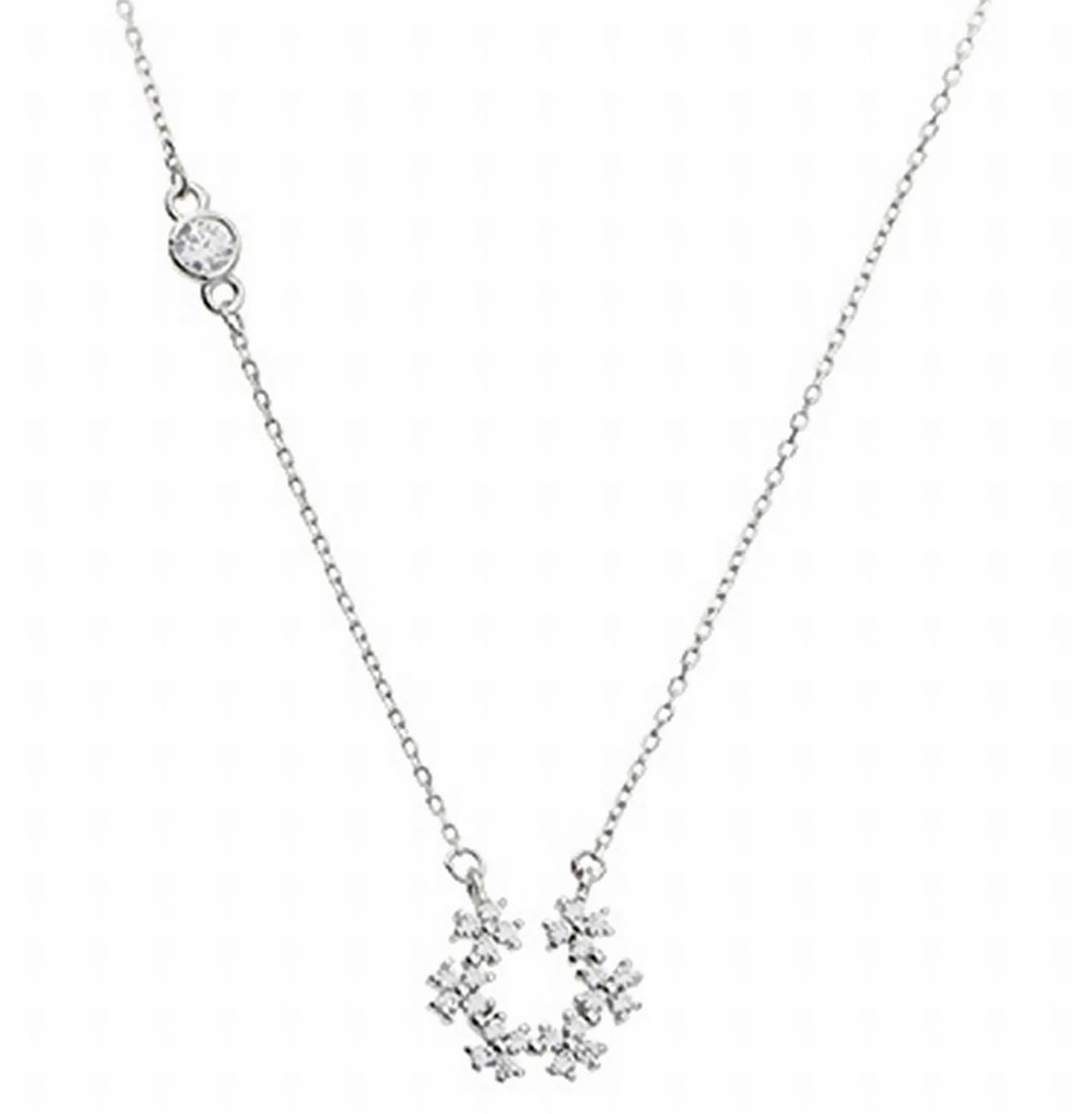 ネックレス アクセサリー レディース 女性 婦人 ラインストーン U字 シンプル かわいい おしゃれ 上品 エレガント ギフト プレゼント 贈り物 ファッション雑貨