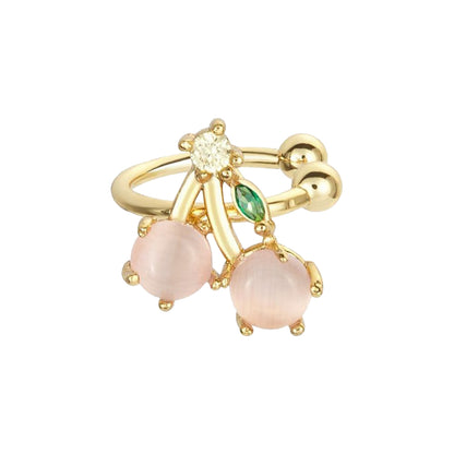 イヤーカフ イヤリング 片耳 レディース アクセサリー プレゼント チェリー×ライトピンク バリエーション画像