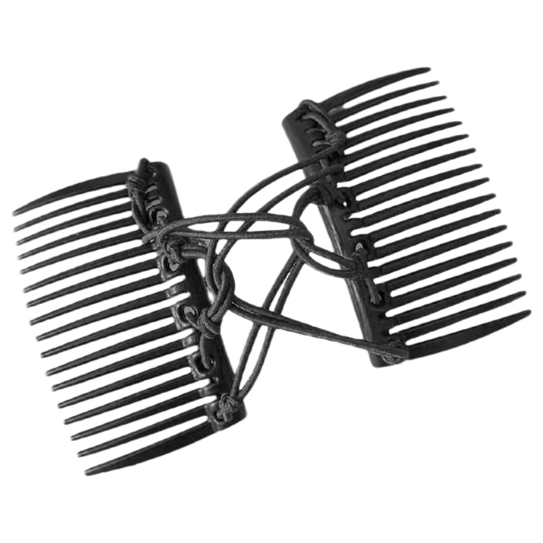 ツインコーム ダブルコーム 単品 1個 ヘアアクセサリー レディース 女性 婦人 大人 上品 髪留め 髪飾り ヘアアレンジ まとめ髪 伸縮性 かわいい 可愛い おしゃれ きれいめ デイリー 普段使い お出かけ お呼ばれ シンプル ブラック ブラウン 黒 茶色