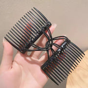 ツインコーム ダブルコーム 単品 1個 ヘアアクセサリー レディース 女性 婦人 大人 上品 髪留め 髪飾り ヘアアレンジ まとめ髪 伸縮性 かわいい 可愛い おしゃれ きれいめ デイリー 普段使い お出かけ お呼ばれ シンプル ブラック ブラウン 黒 茶色