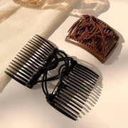 ツインコーム ダブルコーム 単品 1個 ヘアアクセサリー レディース 女性 婦人 大人 上品 髪留め 髪飾り ヘアアレンジ まとめ髪 伸縮性 かわいい 可愛い おしゃれ きれいめ デイリー 普段使い お出かけ お呼ばれ シンプル ブラック ブラウン 黒 茶色