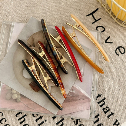 ヘアクリップ 2個セット レディース ヘアアクセサリー くちばしクリップ べっ甲風 商品画像3