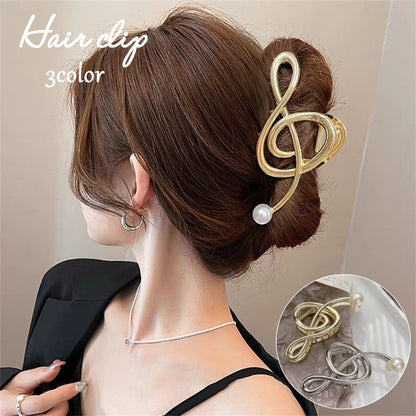 ヘアクリップ バンスクリップ 髪留め レディース ヘアアクセサリー ト音記号型 商品画像