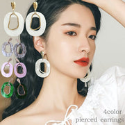 スタッドピアス レディース アクセサリー 女性用 オーバル 楕円 メタル 大ぶり 存在感 おしゃれ かわいい エレガント スタイリッシュ きれいめ 大人上品 お出かけ 通勤 オフィス ギフト プレゼント 贈り物