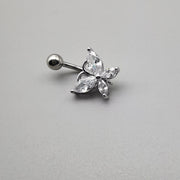 ボディピアス へそピアス レディース 女性 メンズ 男性 ユニセックス アクセサリー ファッション雑貨 カーブバーベル型 小さめ 控えめ ラインストーン 蝶 バタフライ ゴールドカラー シルバーカラー シンプル かわいい キュート おしゃれ プレゼント ギフト
