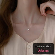 ネックレス レディース 女性 アクセサリー ファッション雑貨 小物 チェーン ラインストーン シルバーカラー シンプル エレガント おしゃれ きれい フォーマル カジュアル プレゼント ギフト
