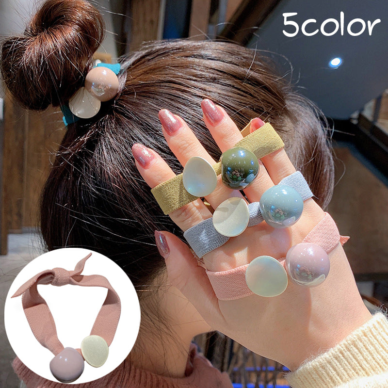 ヘアゴム 平ゴム 単品 レディース ヘアアクセサリー リボン風 ボールチャーム 太め ブレスレット 腕飾り おしゃれ かわいい 髪飾り 髪留め まとめ髪 ヘアアレンジ 大人可愛い シック フェミニン カジュアル デイリー お出かけ 通勤 通学 オフィス 女性用 婦人用
