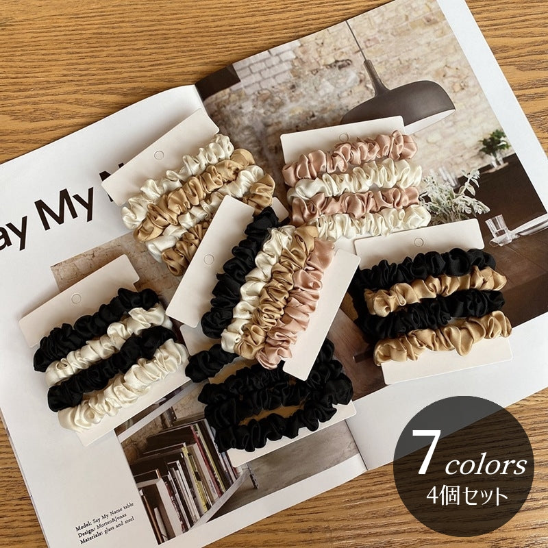 シュシュ 4個セット ヘアゴム ヘアアクセサリー レディース 女性 商品画像